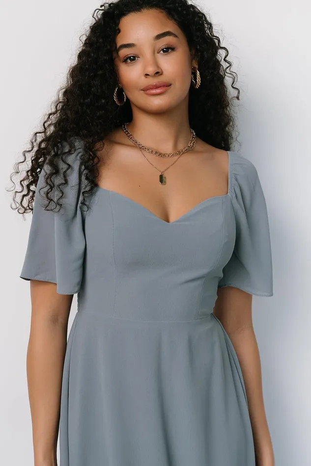 Baltic Born The Guest Edit Colette Sweetheart Midi Dress Dusty Blue 8211 Women Baltic Born The Guest Edit Colette Sweetheart Midi Dress Dusty Blue 8211 Women