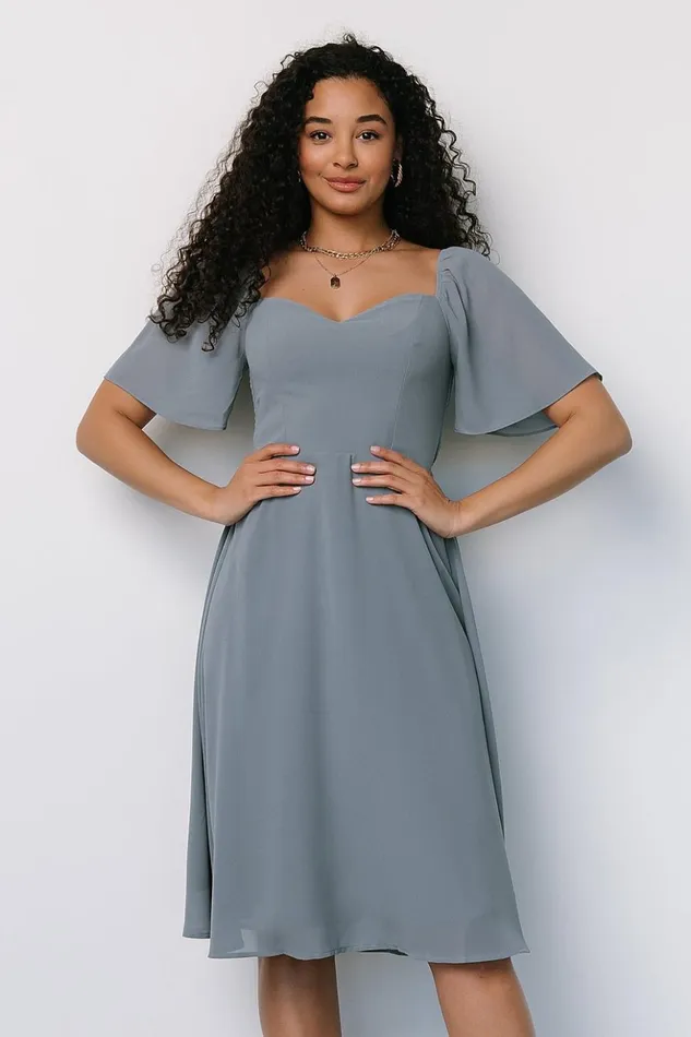 Baltic Born The Guest Edit Colette Sweetheart Midi Dress Dusty Blue 8211 Women Baltic Born The Guest Edit Colette Sweetheart Midi Dress Dusty Blue 8211 Women