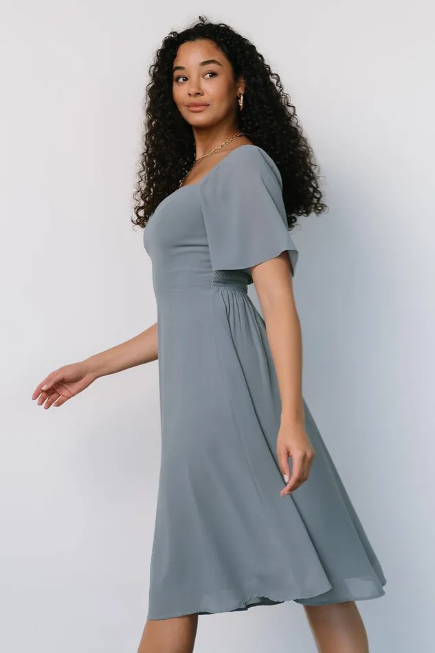 Baltic Born The Guest Edit Colette Sweetheart Midi Dress Dusty Blue 8211 Women Baltic Born The Guest Edit Colette Sweetheart Midi Dress Dusty Blue 8211 Women