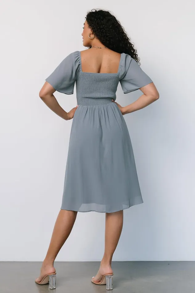 Baltic Born The Guest Edit Colette Sweetheart Midi Dress Dusty Blue 8211 Women Baltic Born The Guest Edit Colette Sweetheart Midi Dress Dusty Blue 8211 Women