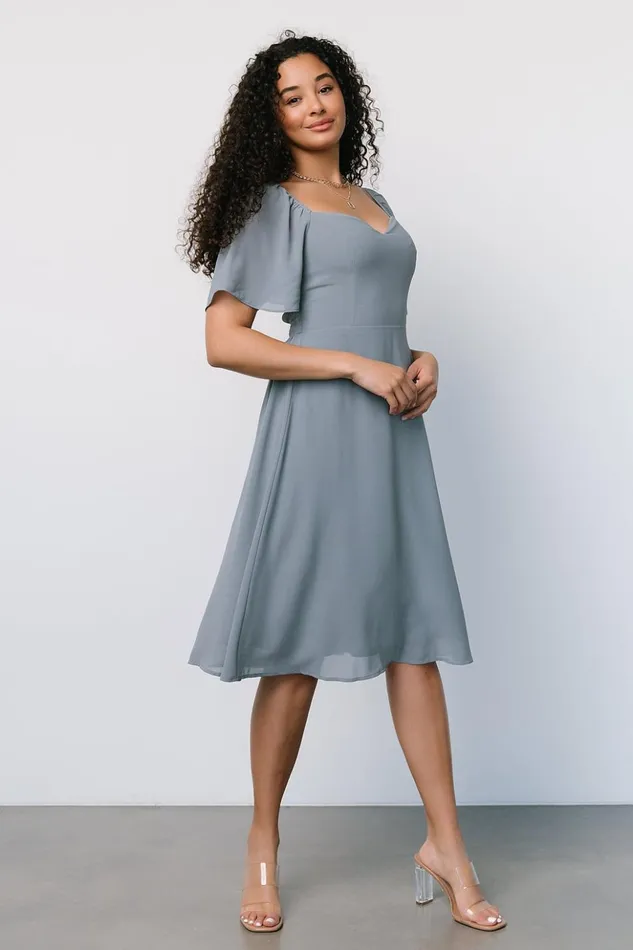 Baltic Born The Guest Edit Colette Sweetheart Midi Dress Dusty Blue 8211 Women Baltic Born The Guest Edit Colette Sweetheart Midi Dress Dusty Blue 8211 Women