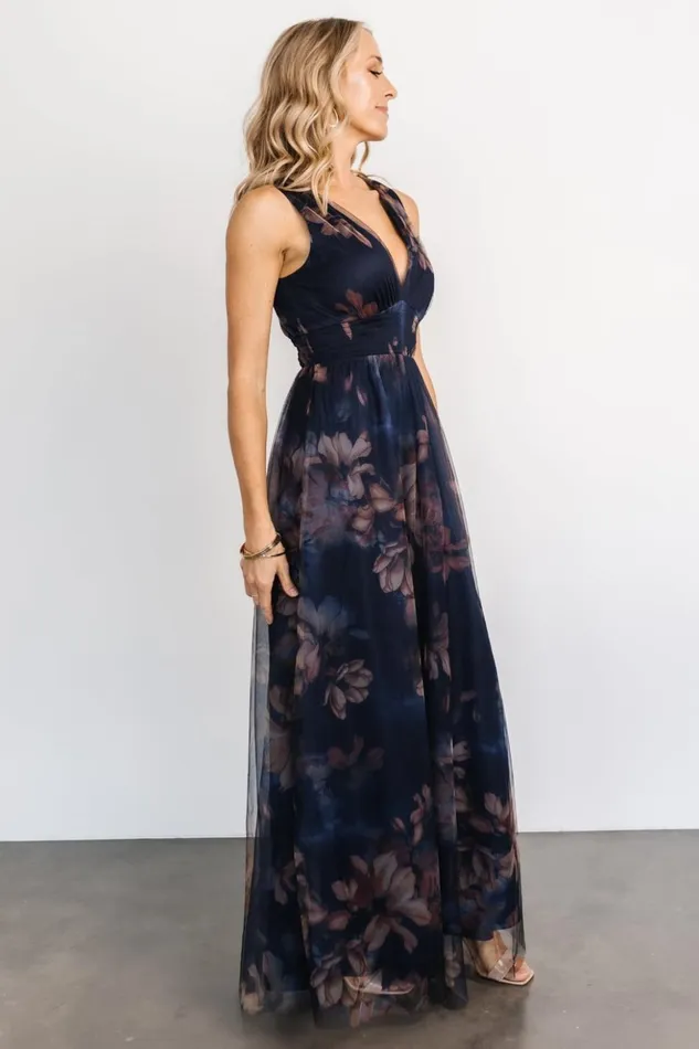Baltic Born The Guest Edit Kamila Tulle Maxi Dress Dark Blue Floral 8211 Women Baltic Born The Guest Edit Kamila Tulle Maxi Dress Dark Blue Floral 8211 Women