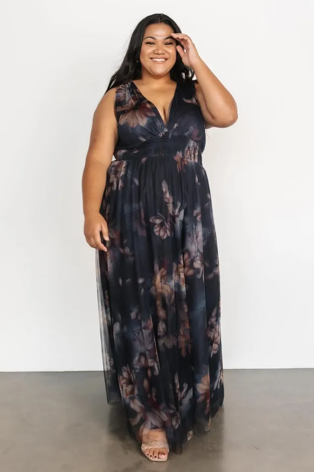 Baltic Born The Guest Edit Kamila Tulle Maxi Dress Dark Blue Floral 8211 Women Baltic Born The Guest Edit Kamila Tulle Maxi Dress Dark Blue Floral 8211 Women