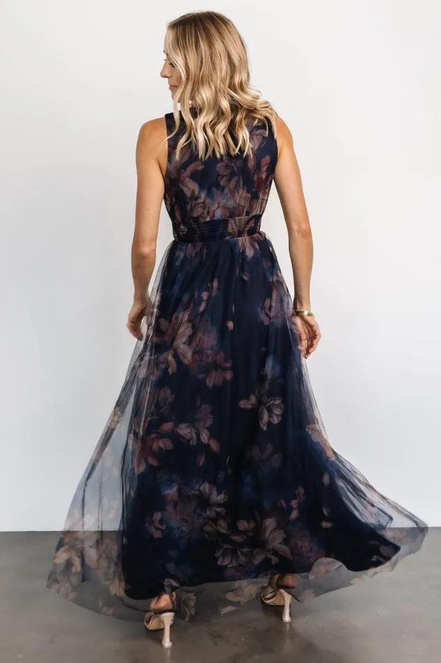 Baltic Born The Guest Edit Kamila Tulle Maxi Dress Dark Blue Floral 8211 Women Baltic Born The Guest Edit Kamila Tulle Maxi Dress Dark Blue Floral 8211 Women
