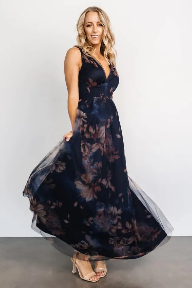 Baltic Born The Guest Edit Kamila Tulle Maxi Dress Dark Blue Floral 8211 Women Baltic Born The Guest Edit Kamila Tulle Maxi Dress Dark Blue Floral 8211 Women