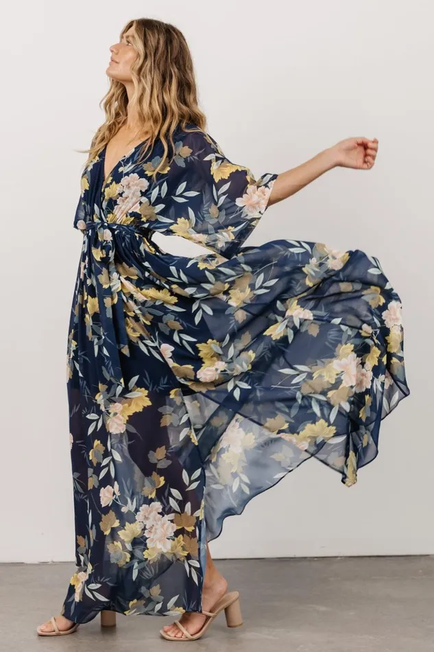 Baltic Born The Guest Edit Kia Kimono Maxi Dress Navy Floral 8211 Women Baltic Born The Guest Edit Kia Kimono Maxi Dress Navy Floral 8211 Women