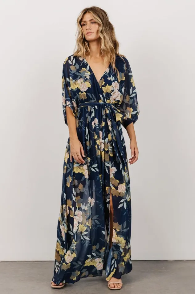 Baltic Born The Guest Edit Kia Kimono Maxi Dress Navy Floral 8211 Women Baltic Born The Guest Edit Kia Kimono Maxi Dress Navy Floral 8211 Women