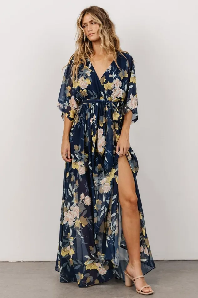 Baltic Born The Guest Edit Kia Kimono Maxi Dress Navy Floral 8211 Women Baltic Born The Guest Edit Kia Kimono Maxi Dress Navy Floral 8211 Women