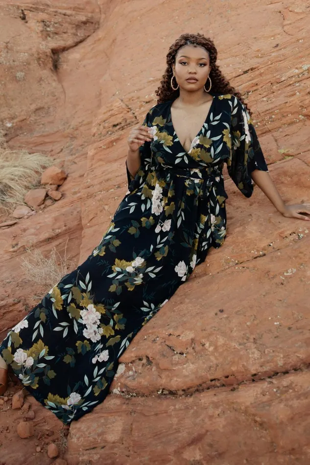 Baltic Born The Guest Edit Kia Kimono Maxi Dress Navy Floral 8211 Women Baltic Born The Guest Edit Kia Kimono Maxi Dress Navy Floral 8211 Women