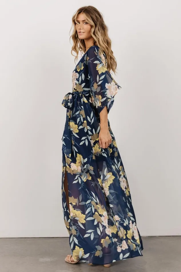 Baltic Born The Guest Edit Kia Kimono Maxi Dress Navy Floral 8211 Women Baltic Born The Guest Edit Kia Kimono Maxi Dress Navy Floral 8211 Women