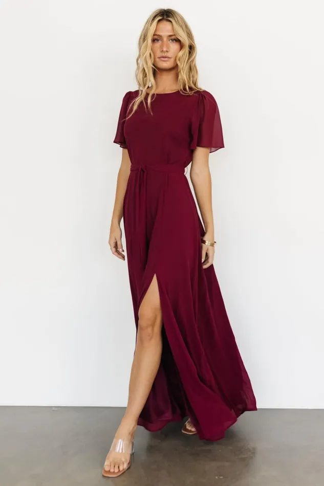 Baltic Born The Guest Edit Naomi Short Sleeve Maxi Dress Mulberry 8211 Women Baltic Born The Guest Edit Naomi Short Sleeve Maxi Dress Mulberry 8211 Women