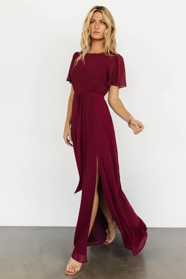 Baltic Born The Guest Edit Naomi Short Sleeve Maxi Dress Mulberry 8211 Women Baltic Born The Guest Edit Naomi Short Sleeve Maxi Dress Mulberry 8211 Women