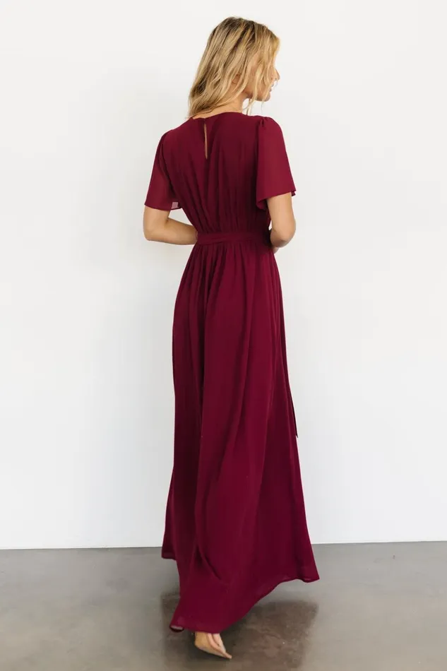 Baltic Born The Guest Edit Naomi Short Sleeve Maxi Dress Mulberry 8211 Women Baltic Born The Guest Edit Naomi Short Sleeve Maxi Dress Mulberry 8211 Women