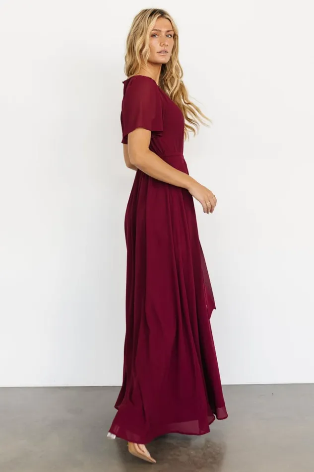 Baltic Born The Guest Edit Naomi Short Sleeve Maxi Dress Mulberry 8211 Women Baltic Born The Guest Edit Naomi Short Sleeve Maxi Dress Mulberry 8211 Women
