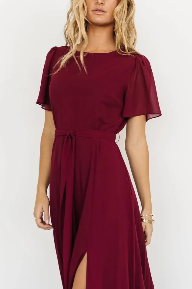 Baltic Born The Guest Edit Naomi Short Sleeve Maxi Dress Mulberry 8211 Women Baltic Born The Guest Edit Naomi Short Sleeve Maxi Dress Mulberry 8211 Women