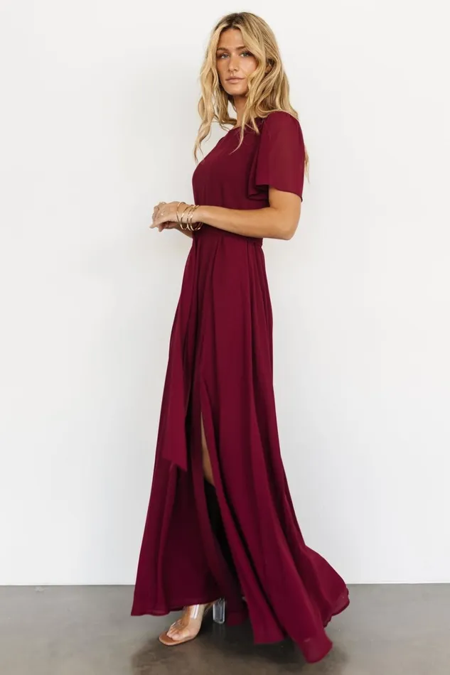 Baltic Born The Guest Edit Naomi Short Sleeve Maxi Dress Mulberry 8211 Women Baltic Born The Guest Edit Naomi Short Sleeve Maxi Dress Mulberry 8211 Women