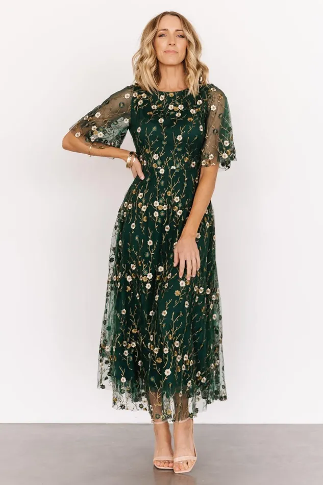 Baltic Born Tulle Styles Arabella Embroidered Tulle Maxi Dress Dark Green Floral 8211 Women Baltic Born Tulle Styles Arabella Embroidered Tulle Maxi Dress Dark Green Floral 8211 Women