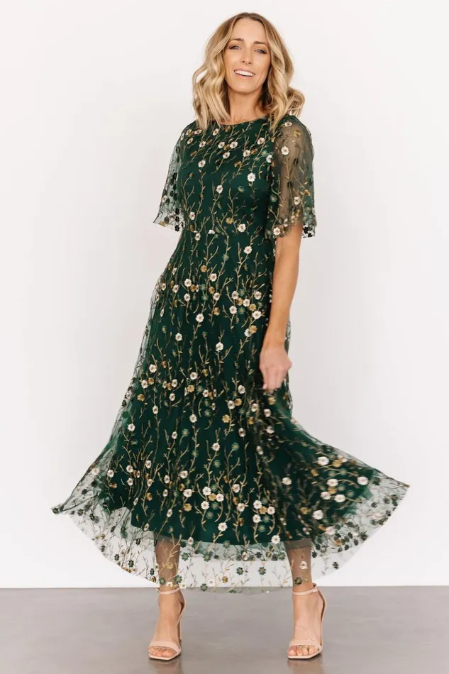 Baltic Born Tulle Styles Arabella Embroidered Tulle Maxi Dress Dark Green Floral 8211 Women Baltic Born Tulle Styles Arabella Embroidered Tulle Maxi Dress Dark Green Floral 8211 Women