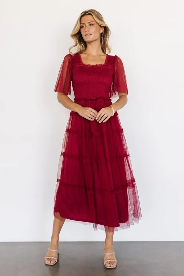Baltic Born Tulle Styles Bexley Tulle Dress Wine 8211 Women
