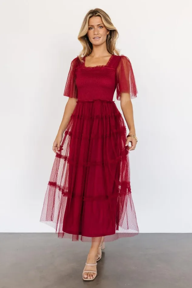 Baltic Born Tulle Styles Bexley Tulle Dress Wine 8211 Women Baltic Born Tulle Styles Bexley Tulle Dress Wine 8211 Women
