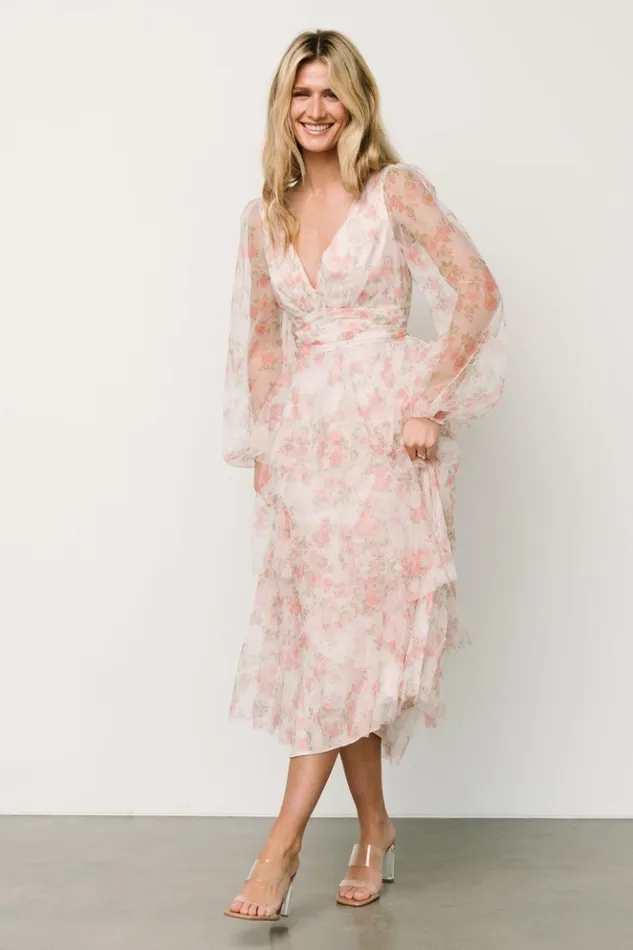 Baltic Born Tulle Styles Carolina Tulle Tiered Maxi Dress Blush Floral 8211 Women Baltic Born Tulle Styles Carolina Tulle Tiered Maxi Dress Blush Floral 8211 Women