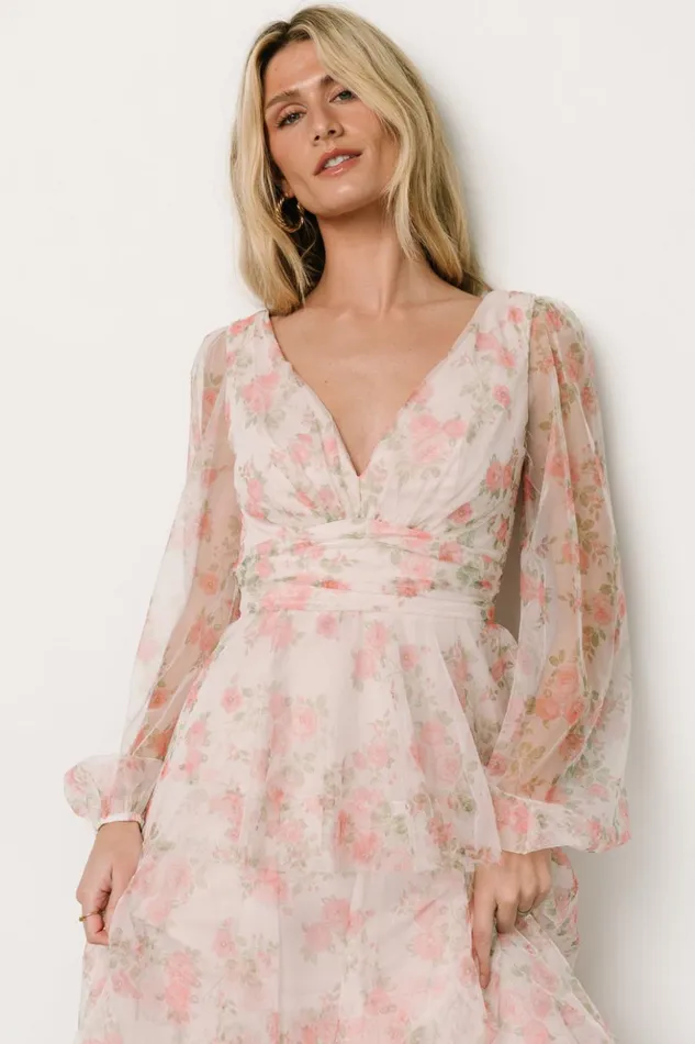 Baltic Born Tulle Styles Carolina Tulle Tiered Maxi Dress Blush Floral 8211 Women Baltic Born Tulle Styles Carolina Tulle Tiered Maxi Dress Blush Floral 8211 Women
