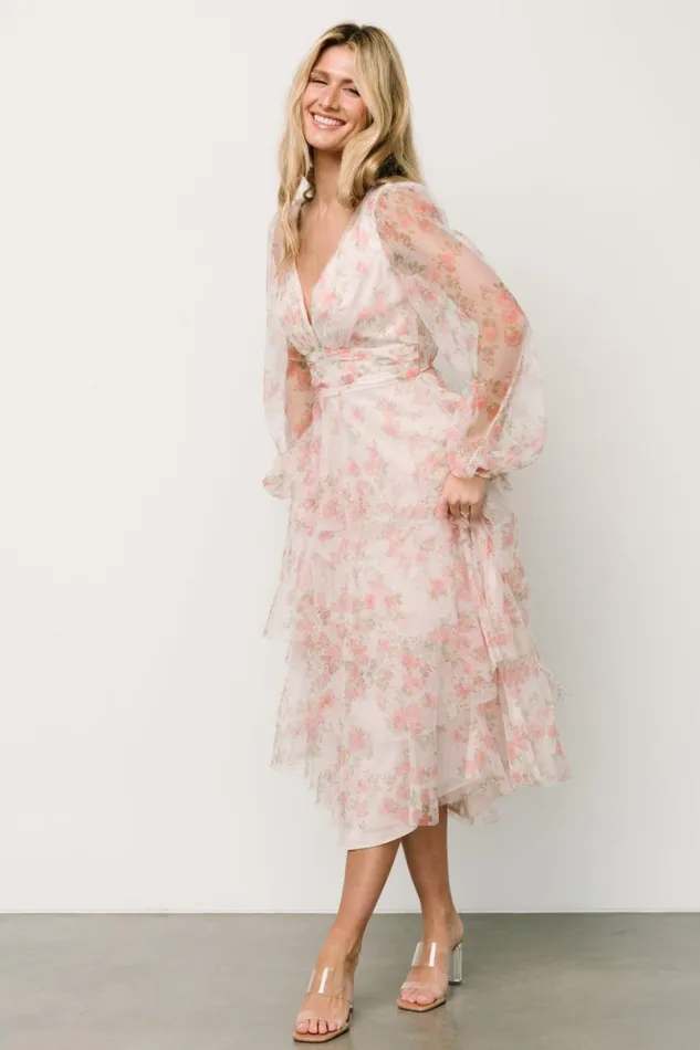 Baltic Born Tulle Styles Carolina Tulle Tiered Maxi Dress Blush Floral 8211 Women Baltic Born Tulle Styles Carolina Tulle Tiered Maxi Dress Blush Floral 8211 Women
