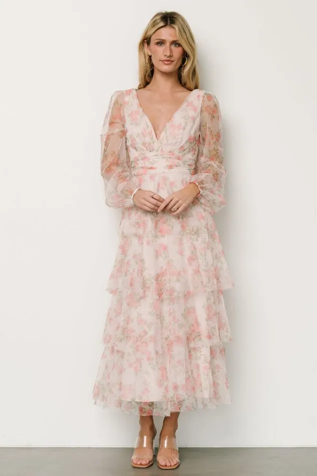 Baltic Born Tulle Styles Carolina Tulle Tiered Maxi Dress Blush Floral 8211 Women Baltic Born Tulle Styles Carolina Tulle Tiered Maxi Dress Blush Floral 8211 Women