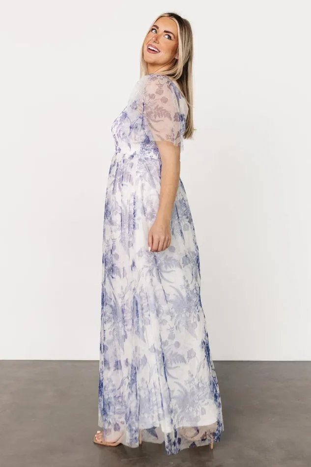 Baltic Born Tulle Styles Cassandra Tulle Maxi Dress Blue White Floral 8211 Women Baltic Born Tulle Styles Cassandra Tulle Maxi Dress Blue White Floral 8211 Women