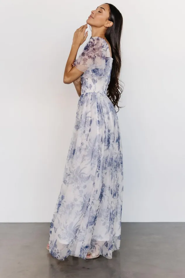 Baltic Born Tulle Styles Cassandra Tulle Maxi Dress Blue White Floral 8211 Women Baltic Born Tulle Styles Cassandra Tulle Maxi Dress Blue White Floral 8211 Women