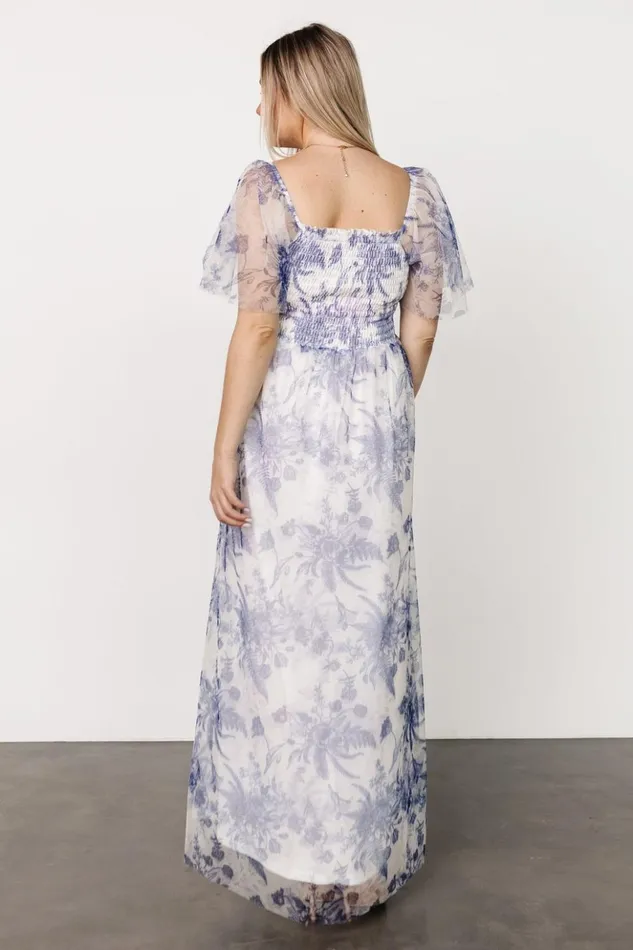 Baltic Born Tulle Styles Cassandra Tulle Maxi Dress Blue White Floral 8211 Women Baltic Born Tulle Styles Cassandra Tulle Maxi Dress Blue White Floral 8211 Women