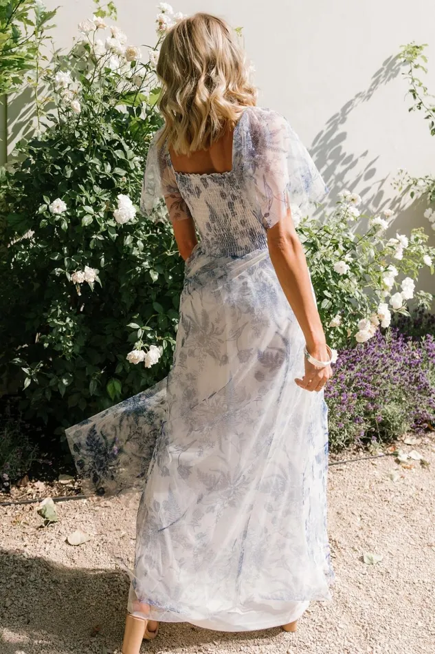 Baltic Born Tulle Styles Cassandra Tulle Maxi Dress Blue White Floral 8211 Women Baltic Born Tulle Styles Cassandra Tulle Maxi Dress Blue White Floral 8211 Women
