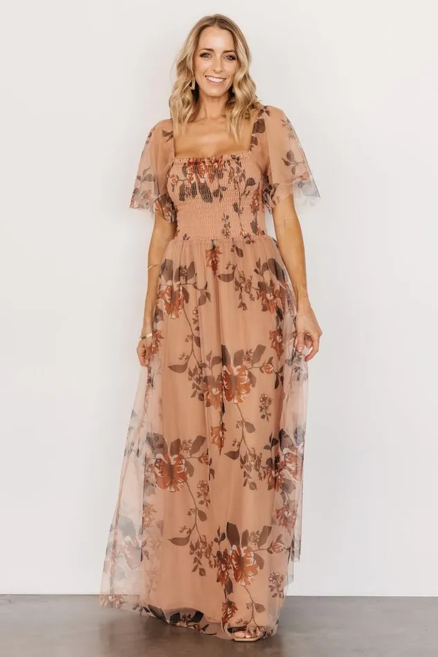 Baltic Born Tulle Styles Cassandra Tulle Maxi Dress Copper Floral 8211 Women