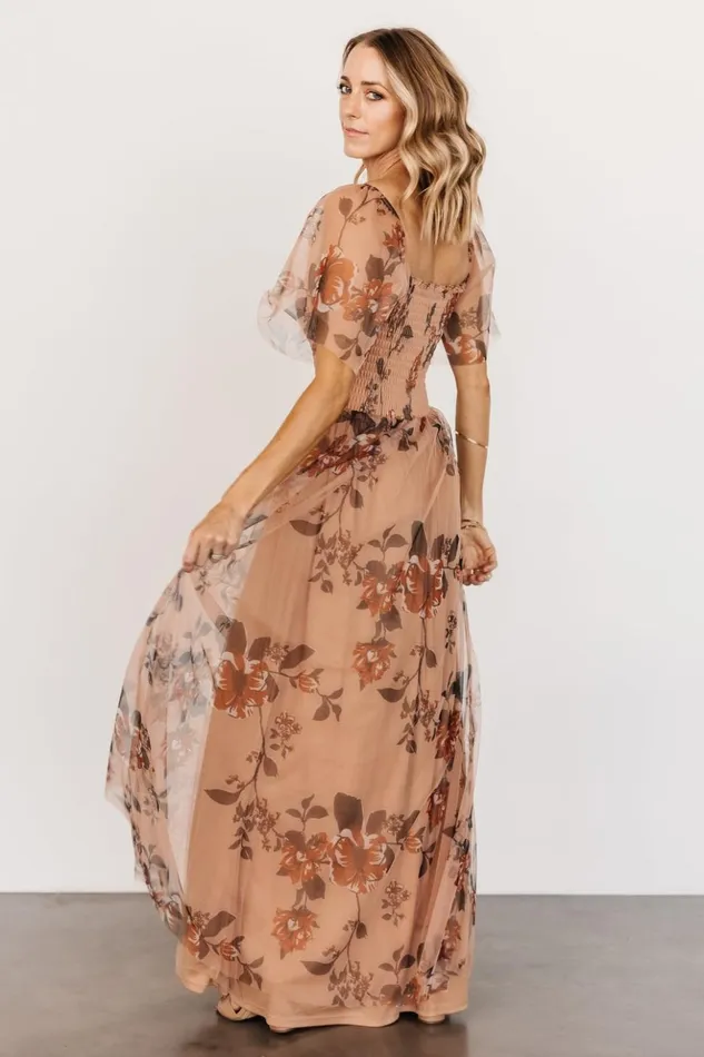 Baltic Born Tulle Styles Cassandra Tulle Maxi Dress Copper Floral 8211 Women Baltic Born Tulle Styles Cassandra Tulle Maxi Dress Copper Floral 8211 Women