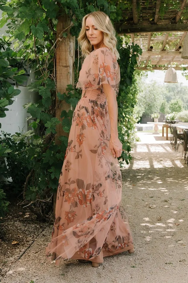 Baltic Born Tulle Styles Cassandra Tulle Maxi Dress Copper Floral 8211 Women Baltic Born Tulle Styles Cassandra Tulle Maxi Dress Copper Floral 8211 Women