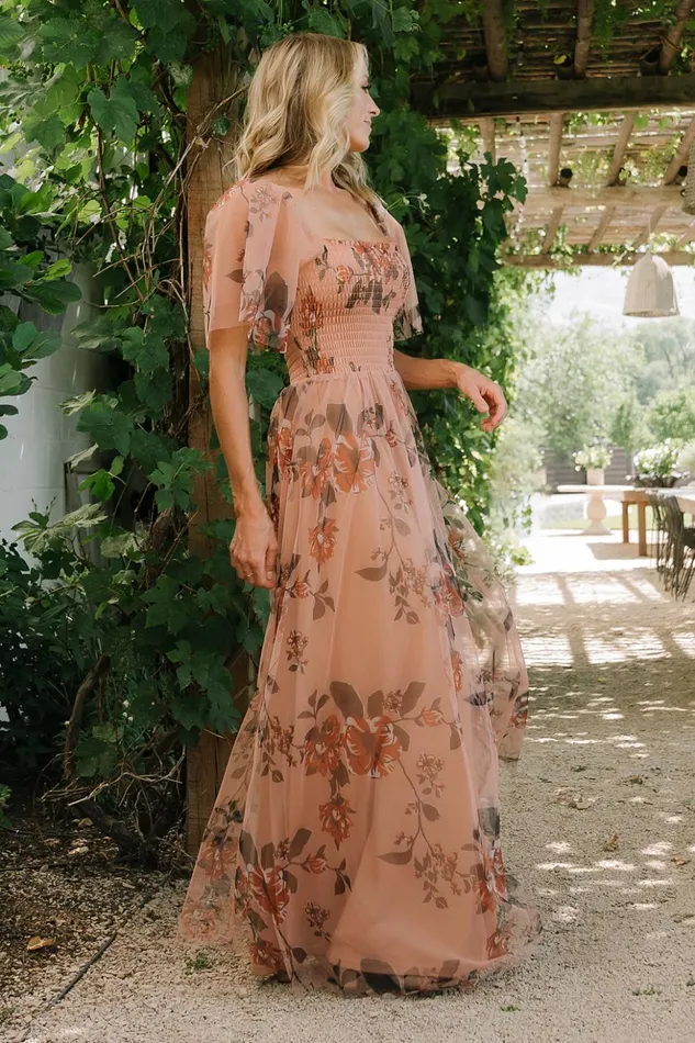 Baltic Born Tulle Styles Cassandra Tulle Maxi Dress Copper Floral 8211 Women Baltic Born Tulle Styles Cassandra Tulle Maxi Dress Copper Floral 8211 Women