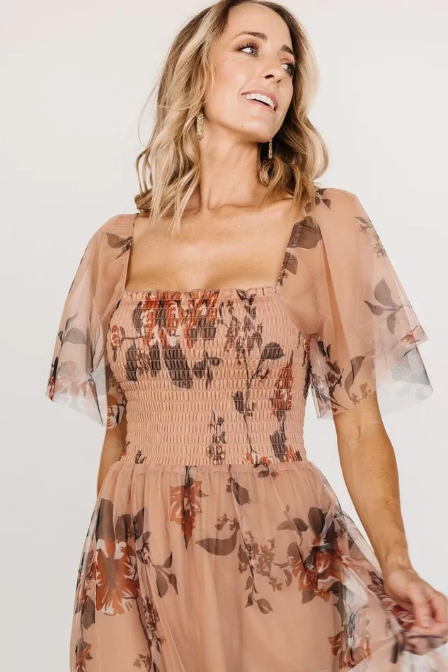 Baltic Born Tulle Styles Cassandra Tulle Maxi Dress Copper Floral 8211 Women Baltic Born Tulle Styles Cassandra Tulle Maxi Dress Copper Floral 8211 Women