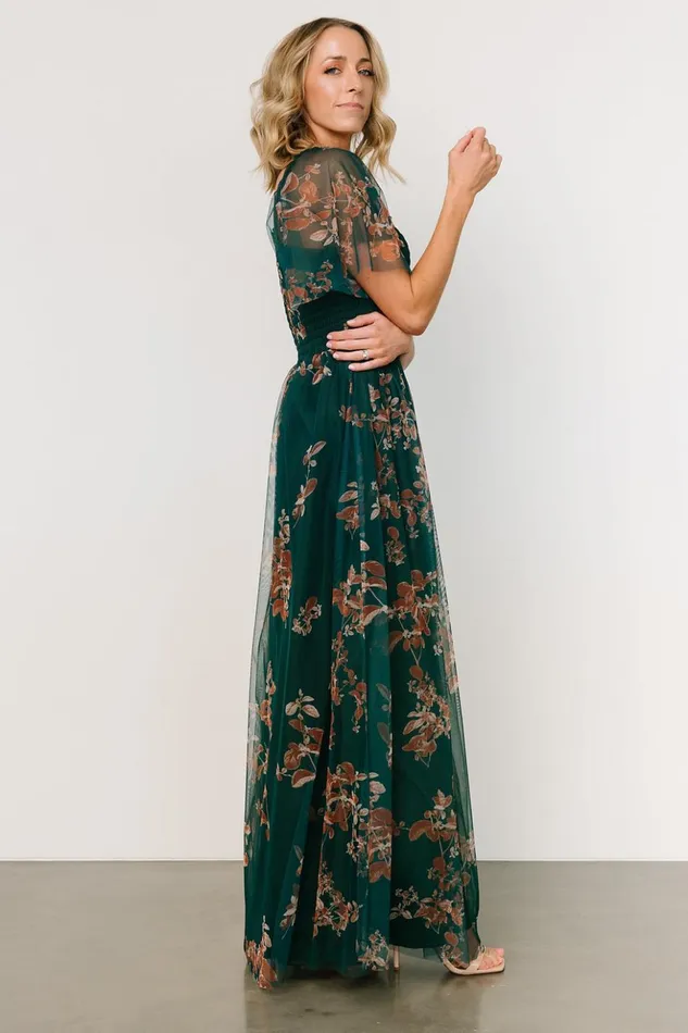 Baltic Born Tulle Styles Cassandra Tulle Maxi Dress Green Bronze Floral 8211 Women Baltic Born Tulle Styles Cassandra Tulle Maxi Dress Green Bronze Floral 8211 Women