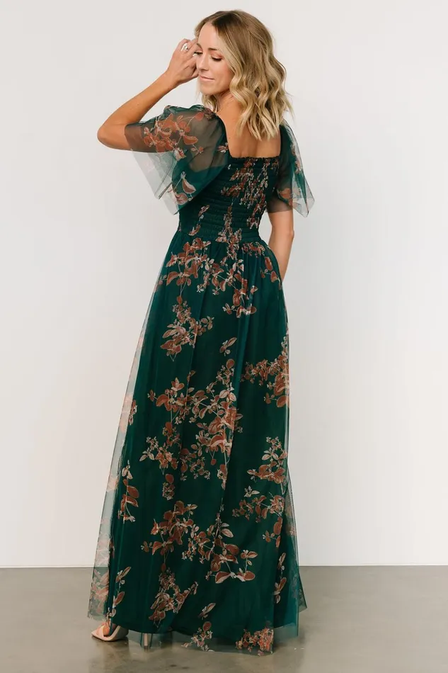 Baltic Born Tulle Styles Cassandra Tulle Maxi Dress Green Bronze Floral 8211 Women Baltic Born Tulle Styles Cassandra Tulle Maxi Dress Green Bronze Floral 8211 Women