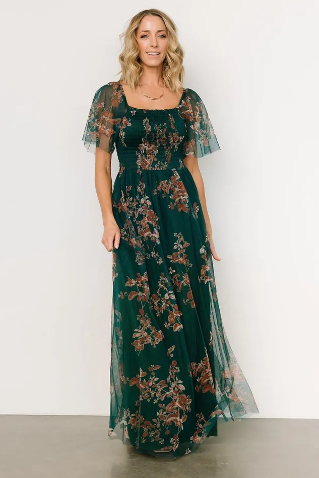 Baltic Born Tulle Styles Cassandra Tulle Maxi Dress Green Bronze Floral 8211 Women Baltic Born Tulle Styles Cassandra Tulle Maxi Dress Green Bronze Floral 8211 Women