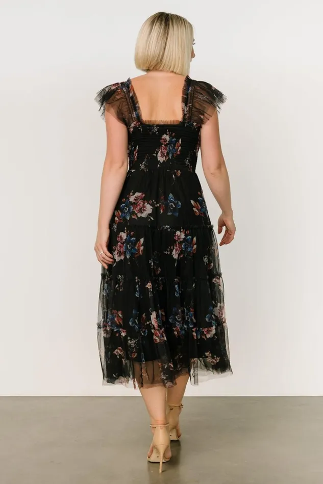 Baltic Born Tulle Styles Clementine Tulle Midi Dress Black Multi 8211 Women Baltic Born Tulle Styles Clementine Tulle Midi Dress Black Multi 8211 Women