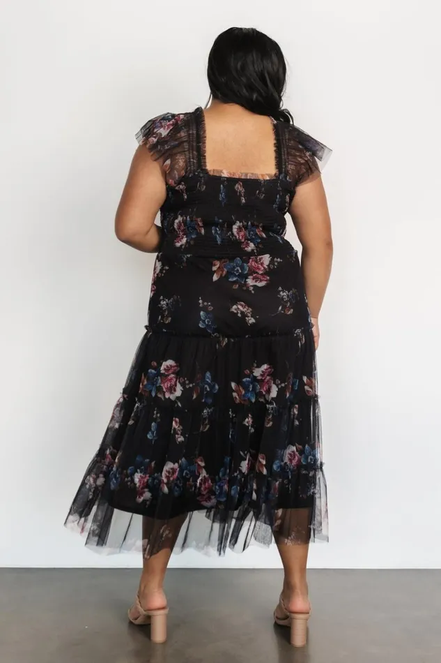Baltic Born Tulle Styles Clementine Tulle Midi Dress Black Multi 8211 Women Baltic Born Tulle Styles Clementine Tulle Midi Dress Black Multi 8211 Women