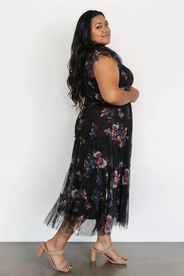 Baltic Born Tulle Styles Clementine Tulle Midi Dress Black Multi 8211 Women Baltic Born Tulle Styles Clementine Tulle Midi Dress Black Multi 8211 Women