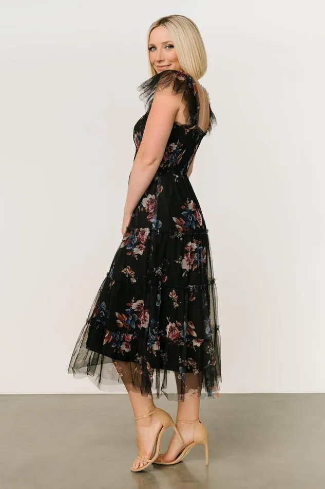 Baltic Born Tulle Styles Clementine Tulle Midi Dress Black Multi 8211 Women Baltic Born Tulle Styles Clementine Tulle Midi Dress Black Multi 8211 Women