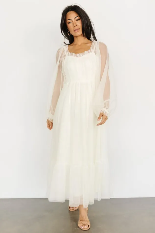 Baltic Born Tulle Styles Cleobelle Maxi Dress Creamy Beige 8211 Women