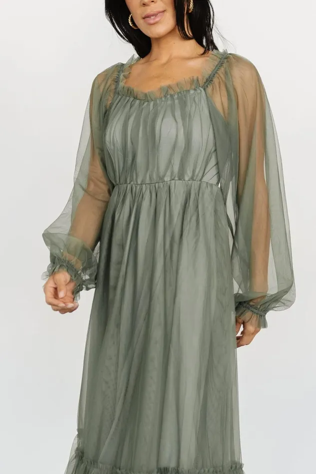Baltic Born Tulle Styles Cleobelle Maxi Dress Dusty Olive 8211 Women Baltic Born Tulle Styles Cleobelle Maxi Dress Dusty Olive 8211 Women
