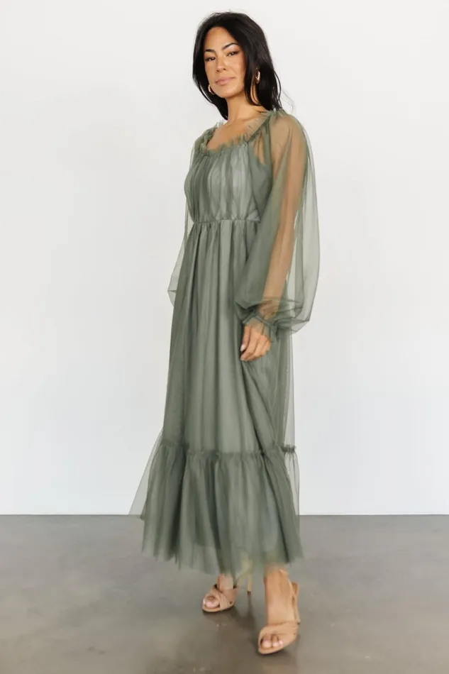 Baltic Born Tulle Styles Cleobelle Maxi Dress Dusty Olive 8211 Women Baltic Born Tulle Styles Cleobelle Maxi Dress Dusty Olive 8211 Women