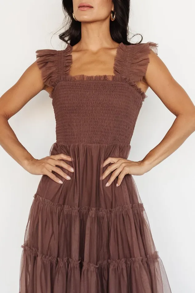 Baltic Born Tulle Styles Emma Smocked Tulle Dress Brown 8211 Women Baltic Born Tulle Styles Emma Smocked Tulle Dress Brown 8211 Women