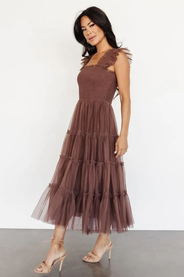 Baltic Born Tulle Styles Emma Smocked Tulle Dress Brown 8211 Women Baltic Born Tulle Styles Emma Smocked Tulle Dress Brown 8211 Women