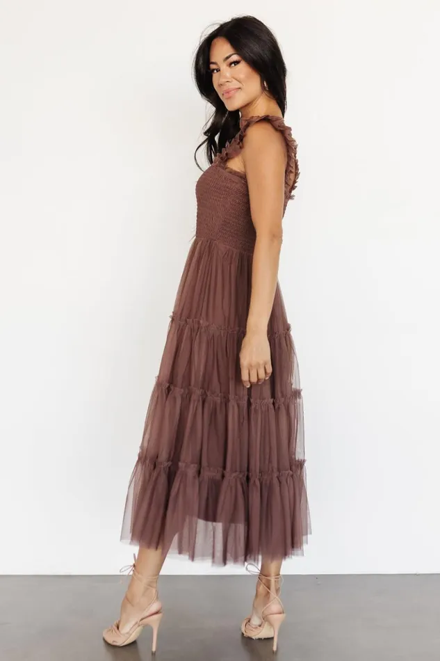 Baltic Born Tulle Styles Emma Smocked Tulle Dress Brown 8211 Women Baltic Born Tulle Styles Emma Smocked Tulle Dress Brown 8211 Women